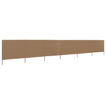 Paravan anti-vânt cu 6 panouri gri taupe 800x120 cm textil - Img 2