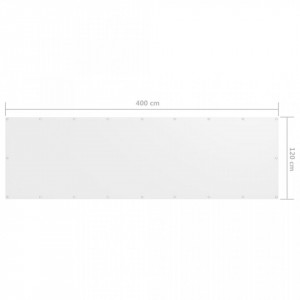 Paravan de balcon, alb, 120 x 400 cm, țesătură oxford - Img 5
