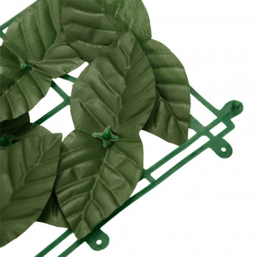 Paravan de balcon cu frunze verde închis, 200x75 cm - Img 6