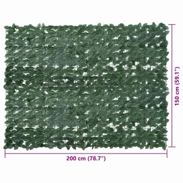 Paravan de balcon, frunze verde închis, 200x150 cm - Img 5