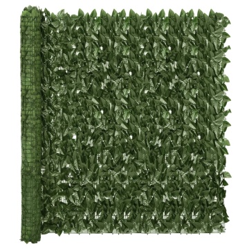 Paravan de balcon, frunze verde închis, 400x150 cm - Img 1