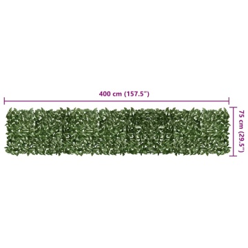 Paravan de balcon, frunze verde închis, 400x75 cm - Img 5