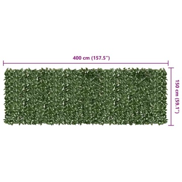 Paravan de balcon, frunze verde închis, 500x150 cm - Img 5