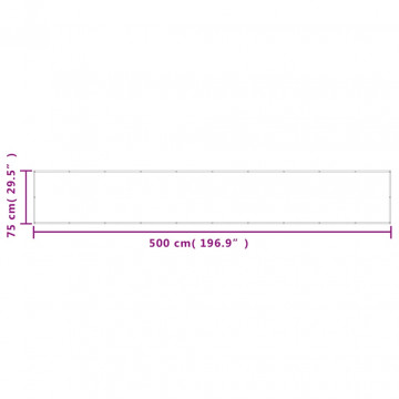 Paravan de balcon, nisipiu, 75x500 cm, 100% poliester oxford - Img 5