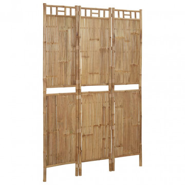Paravan de cameră cu 3 panouri, 120 x 180 cm, bambus - Img 2