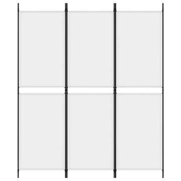 Paravan de cameră cu 3 panouri, alb, 150x180 cm, textil - Img 3