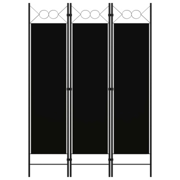 Paravan de cameră cu 3 panouri, negru, 120 x 180 cm - Img 1