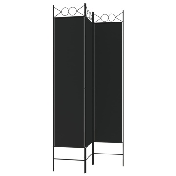 Paravan de cameră cu 3 panouri, negru, 120x200 cm, textil - Img 8