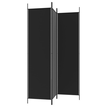 Paravan de cameră cu 3 panouri, negru, 150x200 cm, textil - Img 8