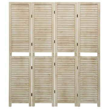 Paravan de cameră cu 4 panouri 140x165 cm lemn masiv Paulownia - Img 2
