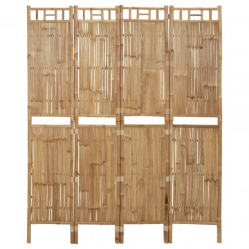 Paravan de cameră cu 4 panouri, 160 x 180 cm, bambus - Img 1