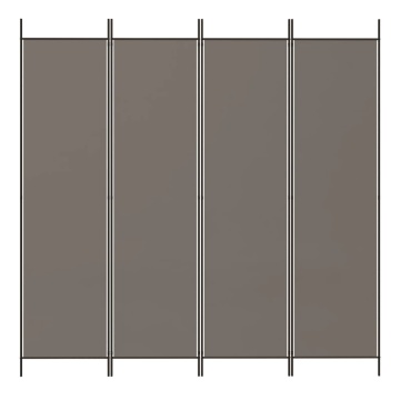 Paravan de cameră cu 4 panouri, antracit, 200x200 cm, textil - Img 3