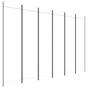Paravan de cameră cu 6 panouri, alb, 300x200 cm, textil - Img 2