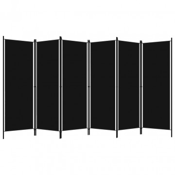 Paravan de cameră cu 6 panouri, negru, 300 x 180 cm - Img 7