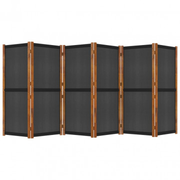 Paravan de cameră cu 6 panouri, negru, 420x180 cm - Img 8
