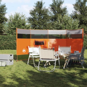 Paravan de camping, portocaliu, 366x152x152 cm, impermeabil - Img 3