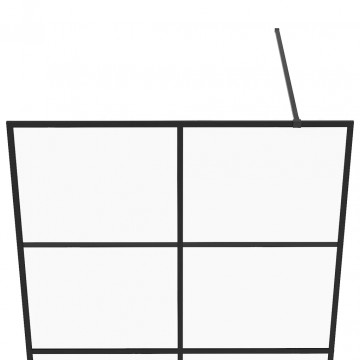 Paravan de duș walk-in negru 115x195 cm sticlă ESG transparentă - Img 4