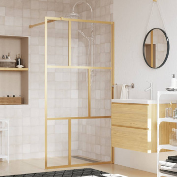 Paravan duș walk-in, auriu, 100x195 cm, sticlă ESG transparentă - Img 1