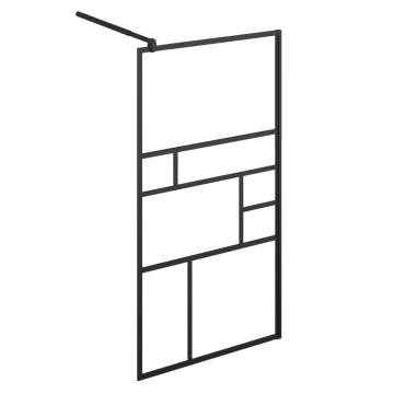 Paravan duș walk-in cu raft negru 100x195cm sticlă ESG/aluminiu - Img 8