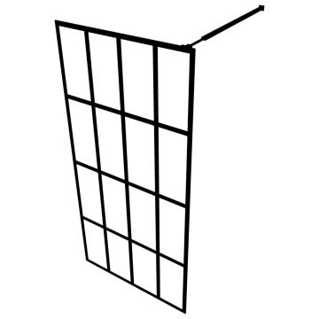 Paravan duș walk-in cu raft negru 90x195 cm sticlă ESG/aluminiu - Img 8