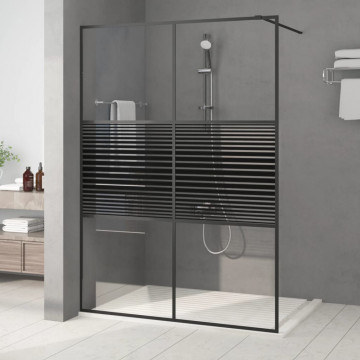 Paravan duș walk-in negru 140x195 cm sticlă ESG transparentă - Img 1