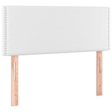 Pat box spring cu saltea, alb, 90x200 cm, piele ecologică - Img 5
