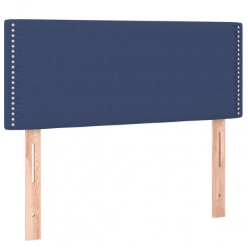 Pat box spring cu saltea, albastru, 100x200 cm, textil - Img 5