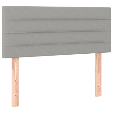 Pat box spring cu saltea, gri deschis, 100x200 cm, textil - Img 5