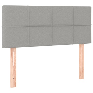 Pat box spring cu saltea, gri deschis, 120x200 cm, catifea - Img 5