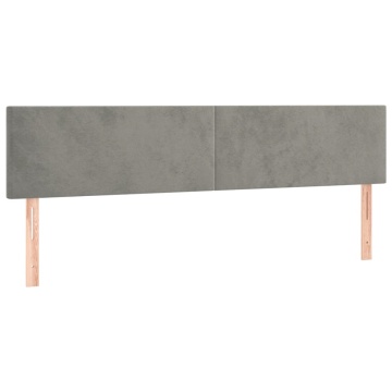 Pat box spring cu saltea, gri deschis, 160x200 cm, catifea - Img 5