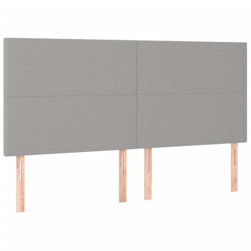 Pat box spring cu saltea, gri deschis, 200x200 cm, textil - Img 8