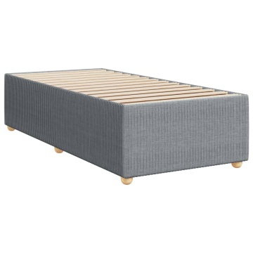 Pat box spring cu saltea, gri deschis, 90x190 cm, textil - Img 6