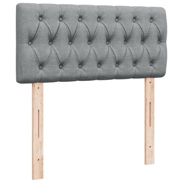 Pat box spring cu saltea, gri deschis, 90x190 cm, textil - Img 6