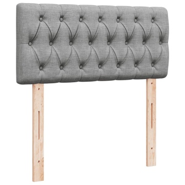 Pat box spring cu saltea, gri deschis, 90x200 cm, textil - Img 6