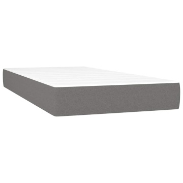 Pat box spring cu saltea, gri închis, 100x200 cm, textil - Img 7
