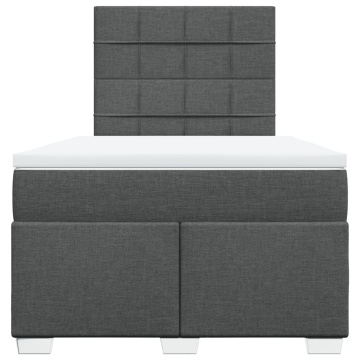 Pat box spring cu saltea, gri închis, 120x190 cm, textil - Img 4