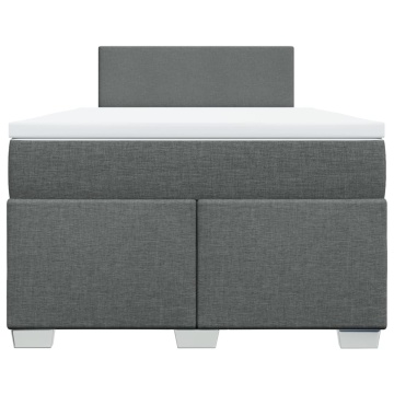 Pat box spring cu saltea, gri închis, 120x190 cm, textil - Img 4