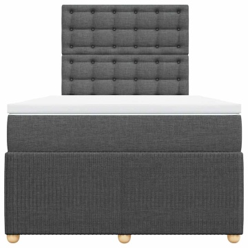 Pat box spring cu saltea, gri închis, 120x190 cm, textil - Img 4