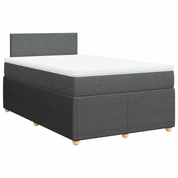 Pat box spring cu saltea, gri închis, 120x190 cm, textil - Img 3