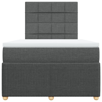 Pat box spring cu saltea, gri închis, 120x200 cm, textil - Img 5