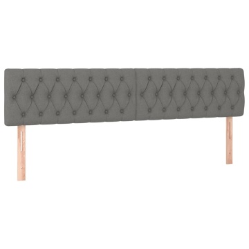 Pat box spring cu saltea, gri închis, 180x200 cm, textil - Img 5