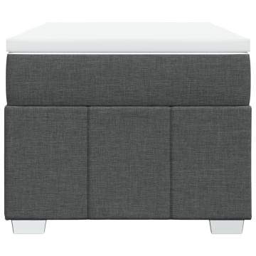 Pat box spring cu saltea, gri închis, 90x190 cm, textil - Img 4