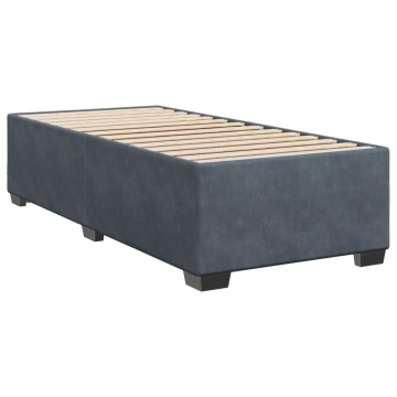 Pat box spring cu saltea, gri închis, 90x200 cm, catifea - Img 8