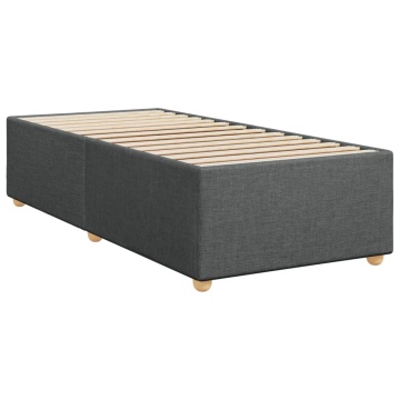 Pat box spring cu saltea, gri închis, 90x200 cm, textil - Img 7