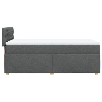 Pat box spring cu saltea, gri închis, 90x200 cm, textil - Img 8