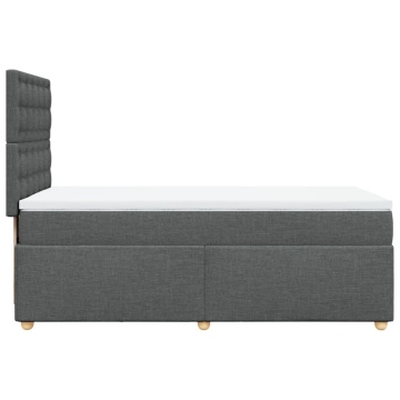Pat box spring cu saltea, gri închis, 90x200 cm, textil - Img 8
