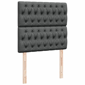 Pat box spring cu saltea, gri închis, 90x200 cm, textil - Img 6