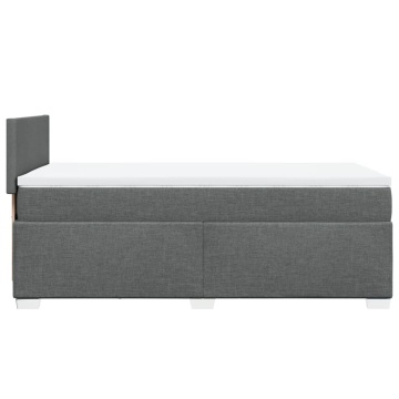 Pat box spring cu saltea, gri închis, 90x200 cm, textil - Img 8