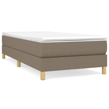Pat box spring cu saltea, gri taupe, 90x200 cm, textil - Img 2