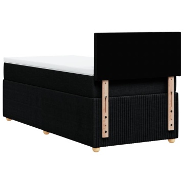 Pat box spring cu saltea, negru, 100x200 cm, textil - Img 5